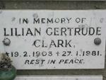 CLARK Lilian Gertrude 1903-1981