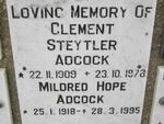 ADCOCK Clement Steytler 1909-1978 & Mildred Hope 1918-1995