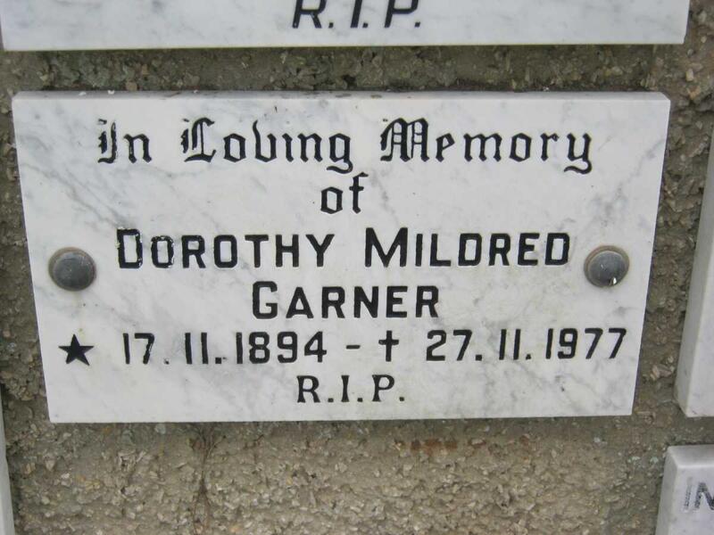 GARNER Dorothy Mildred 1894-1977