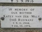 WALT Katey, van der nee RUDMAN 1906-1976