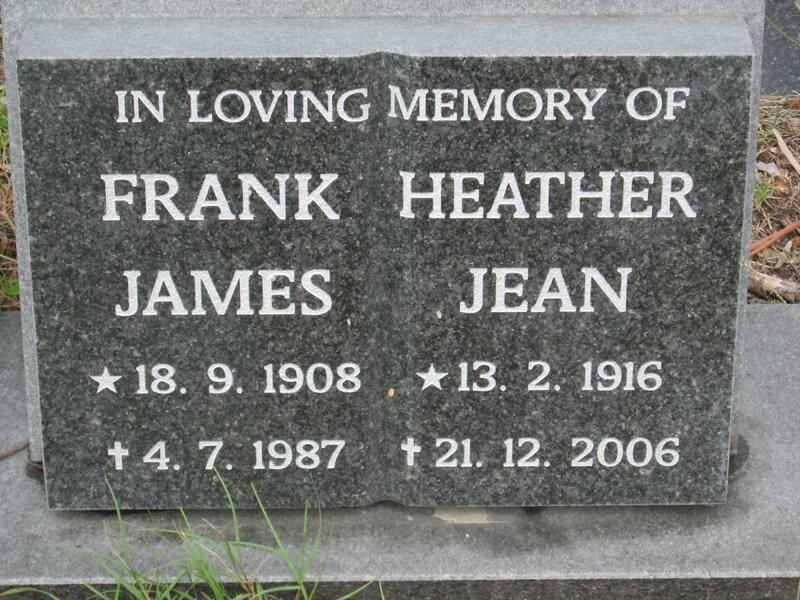? Frank James 1908-1987 & Heather Jean 1916-2006