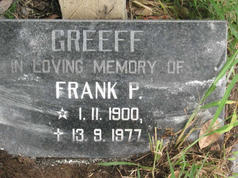 GREEFF Frank P. 1900-1977