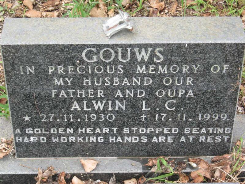 GOUWS Alwin L.C. 1930-1999