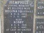 HEMPHILL Robby 1926-1993 & Regina 1930-1987