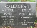CALLAGHAN Walter John 1907-1974 & Emily 1902-1975