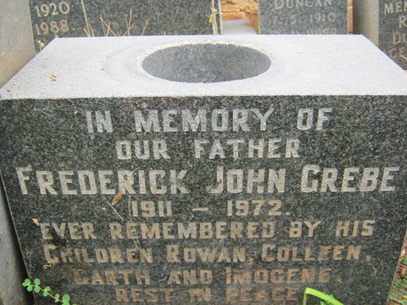 GREBE Frederick John 1911-1972