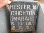 CRICHTON Hester M. nee MARAIS 1907-1975