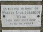 WEBB Walter Paul Burbidge -1957