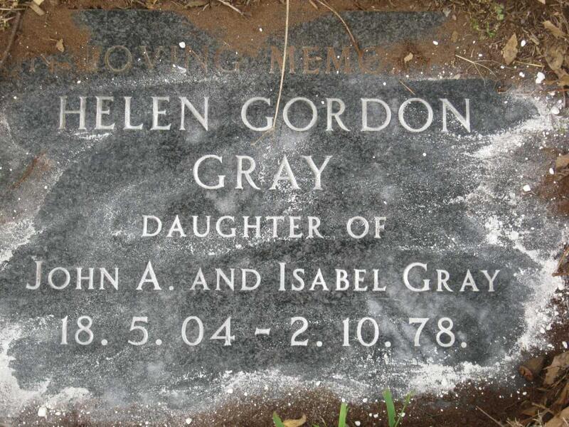 GRAY Helen Gordon 1904-1978