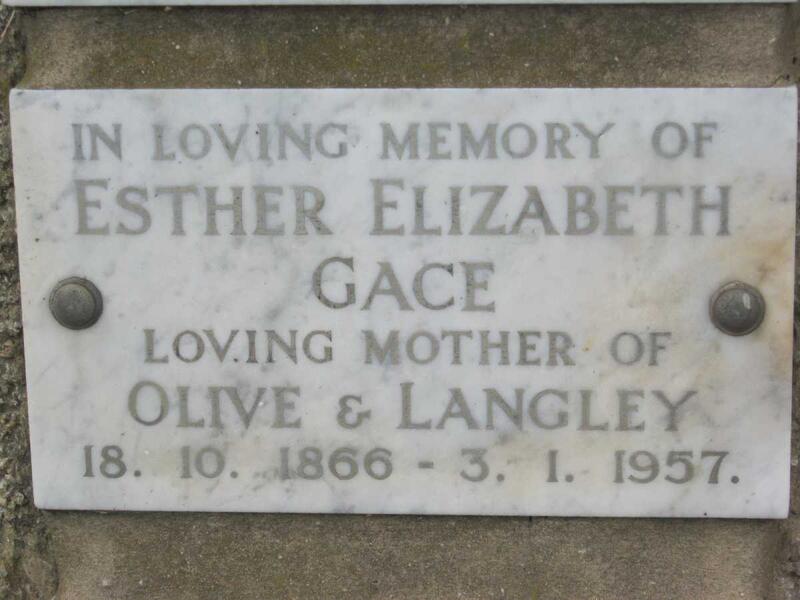 GACE Esther Elizabeth 1866-1957