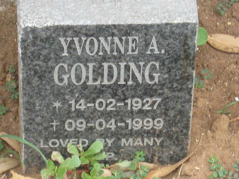 GOLDING Yvonne A. 1927-1999