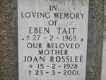 TAIT Eben -1968 :: ROSSLEE Joan 1928-2001