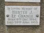 GRANGE Hester J., le 1894-1965