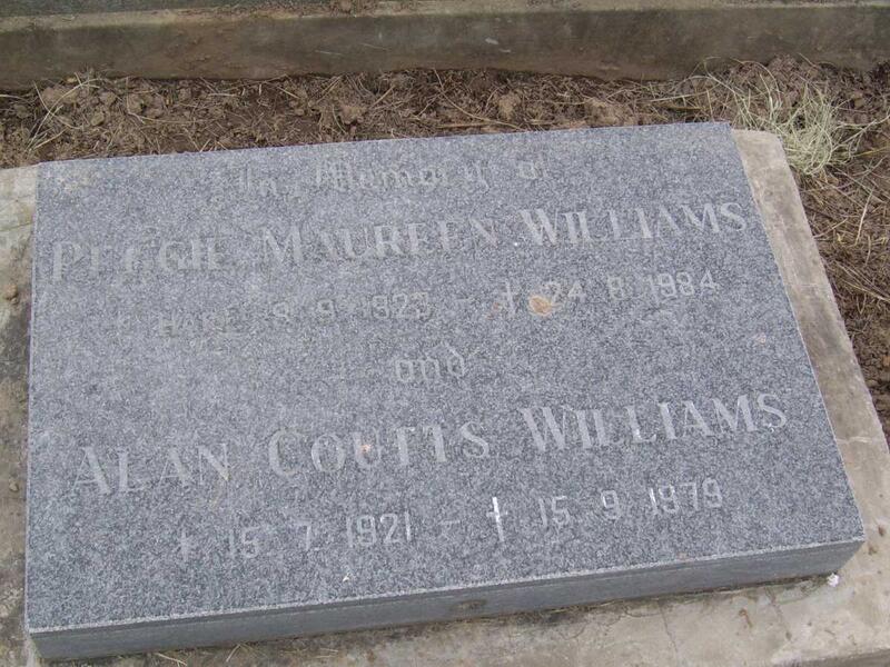 WILLIAMS Alan Coutts 1921-1979 & Peggie Maureen 1923-1984