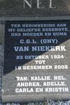 NEL C.G.L. nee VAN NIEKERK 1924-2002
