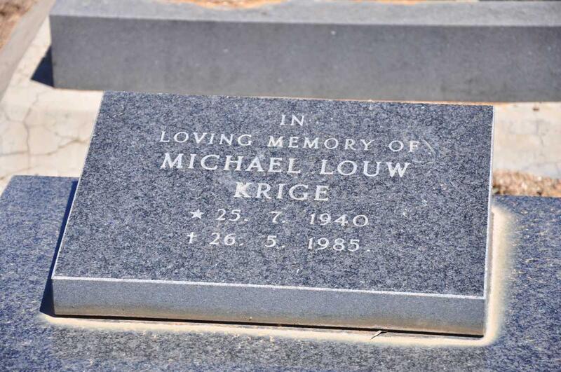 KRIGE Michael Louw 1940-1985