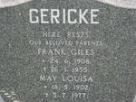GERICKE Frank Giles 1908-1955 & May Louisa 1902-1977