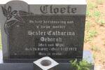 CLOETE Hester Catharina Deborah nee VAN WYK 1892-1973