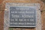 ACKERMAN Sophia 1948-1948