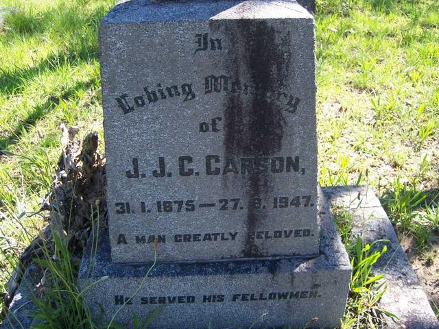 CARSON J.J.G. 1875-1947