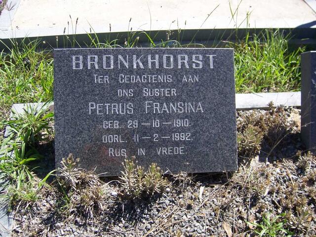 BRONKHORST Petrus Fransina 1910-1992