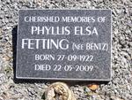 FETTING Phyllis Elsa nee BENTZ 1922-2009