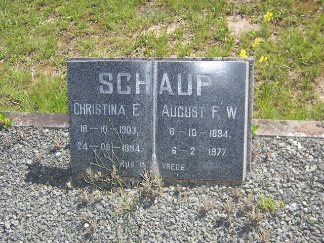 SCHAUP August F.W. 1894-1977 & Christina E. 1903-1994
