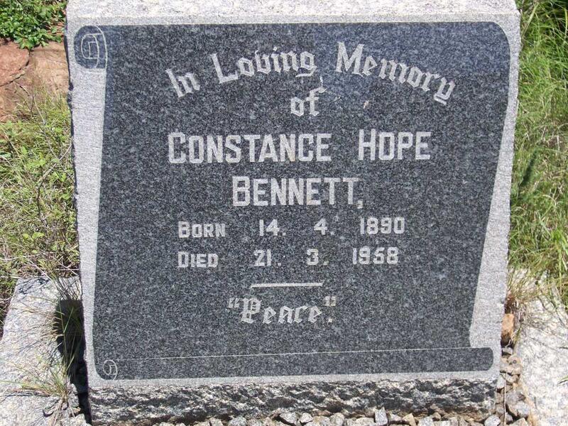 BENNETT Constance Hope 1890-1958