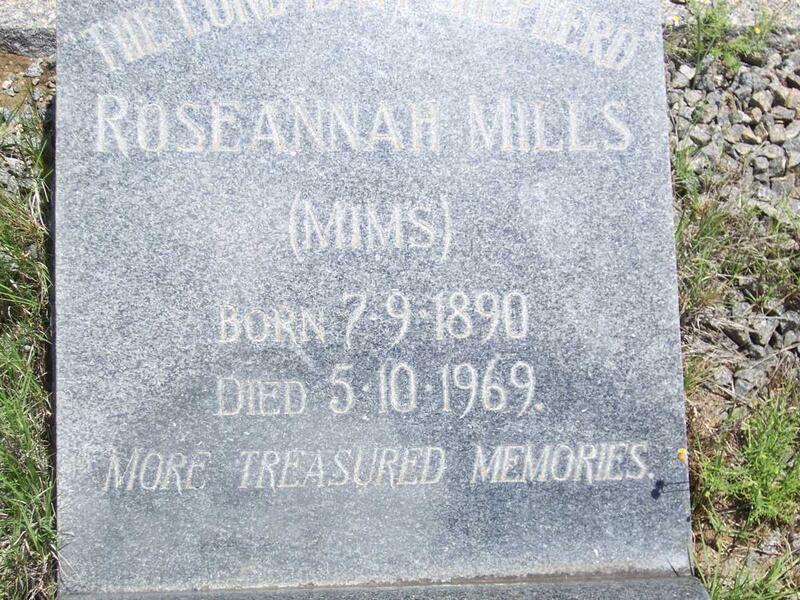 MILLS Roseannah 1890-1969
