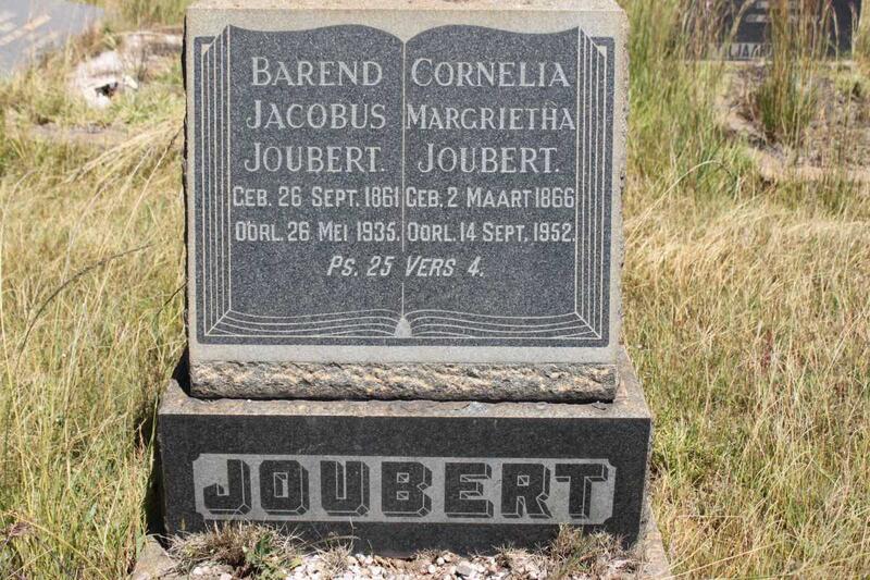 JOUBERT Barend Jacobus 1861-1935 & Cornelia Margrietha 1866-1952