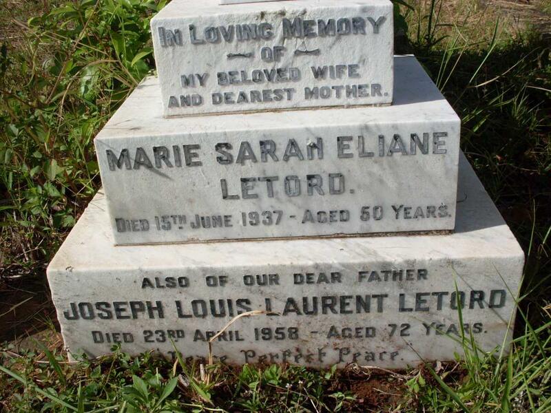 LETORD Joseph Louis Laurent -1958 & Marie Sarah Eliane -1937