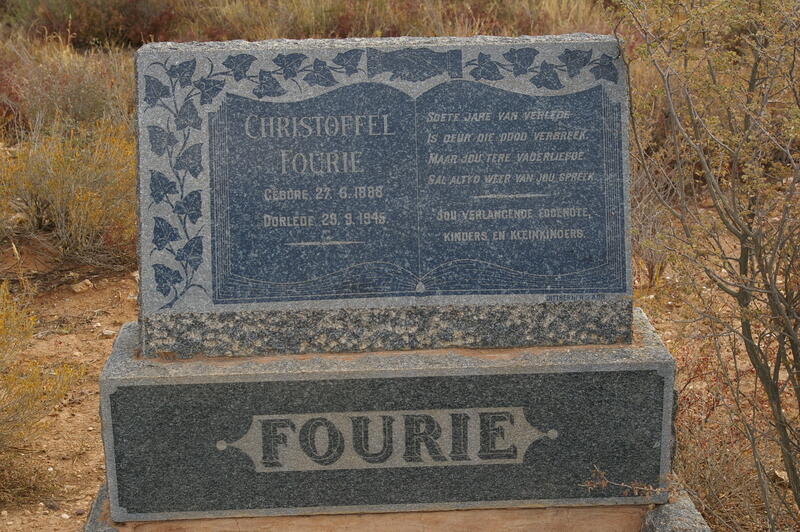 FOURIE Christoffel 1888-1945