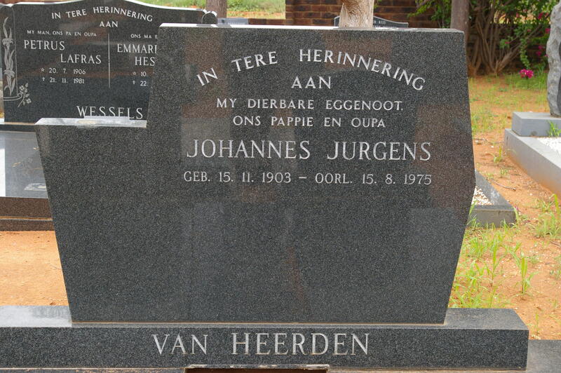 HEERDEN Johannes Jurgens, van 1903 - 1975