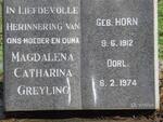 GREYLING Magdalena Catharina nee HORN 1912-1974