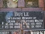 BOYLE Clifford Walter 1920-1994 & Jean 1928-1995