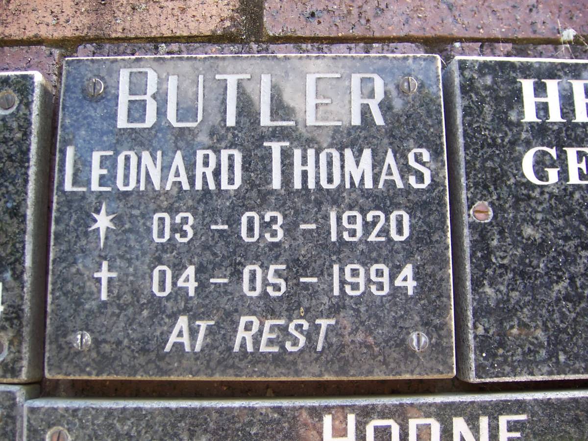 BUTLER Leonard Thomas 1920-1994