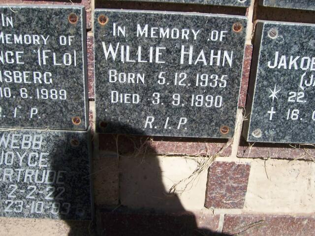 HAHN Willie 1935-1990