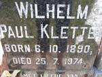 KLETTE Wilhelm Paul 1890-1974