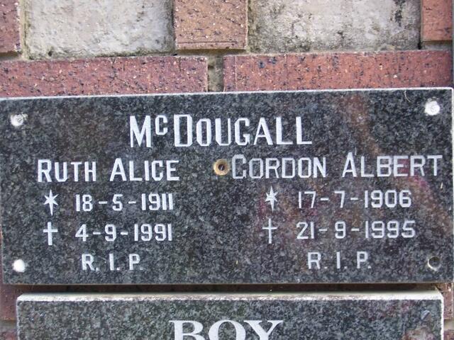 MCDOUGAL Gordon Albert 1906-1995 & Ruth Alice 1911-1991