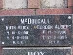 MCDOUGAL Gordon Albert 1906-1995 & Ruth Alice 1911-1991