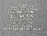 ROUX Fransie Petrus, le geb MARAIS 1896-1988