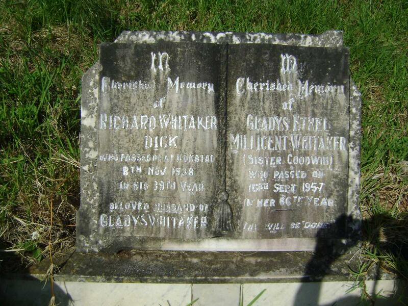 DICK Richard Whitaker -1938 & Gladys Ethel Millicent -1957