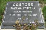COETZEE Thelma Estella nee NIENABER 1944-2004