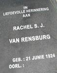 RENSBURG Rachel S.J., van 1924-