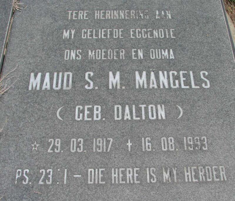 MANGELS Maud S.M. nee DALTON 1917-1993