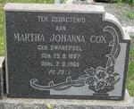 COX Martha Johanna nee SWANEPOEL 1887-1968