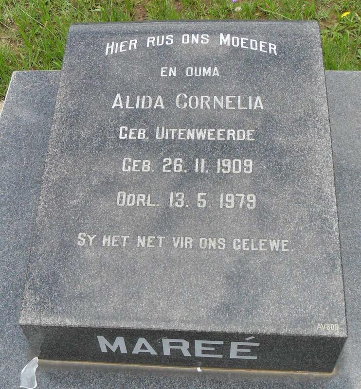 MAREÉ Alida Cornelia nee UITENWEERDE 1909-1979