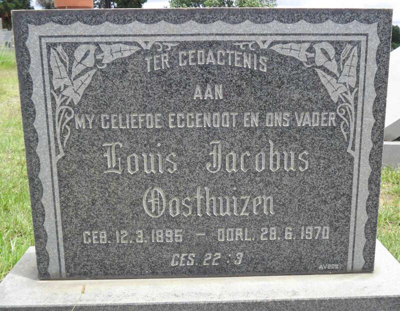 OOSTHUIZEN Louis Jacobus 1895-1970