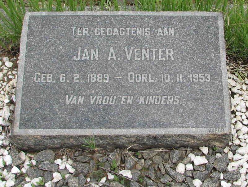 VENTER Jan A. 1889-1953