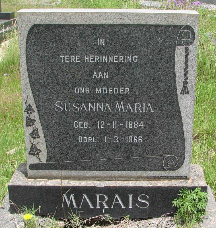 MARAIS Susanna Maria 1884-1966